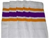 Knee high socks with Gold-Purple stripes