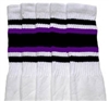 Knee high socks with Black-Purple stripes
