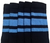 Knee high socks with Baby Blue stripes