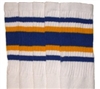 Over the knee socks with Royal Blue-Gold stripes