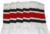 Over the knee socks with Black-Red stripes