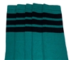 Thigh high Teal socks with Black stripes