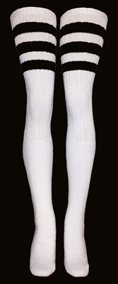 Thigh high socks with Black stripes