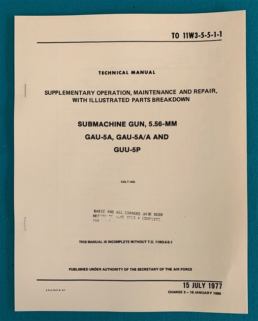 Book Manual, Maintenance SMG 5.56mm GAU-5A USAF