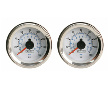 2 Pack Viair 2.0" Diameter 160 PSI Dual Needle White Face Gauges - FREE SHIPPING