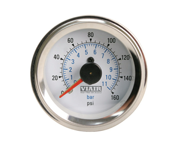 Viair 2.0" Diamter 160 PSI Dual Needle White Face Gauge - FREE SHIPPING