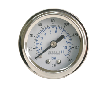 Viair 1.5" Diameter 160 PSI White Face Gauge - Free Shipping