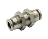 Nickel Plated Brass 1/4" PTC Bulk Head Union