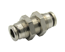 Nickel Plated Brass 1/4" PTC Bulk Head Union