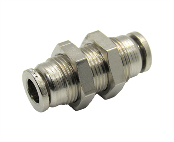 Nickel Plated Brass 1/4" PTC Bulk Head Union