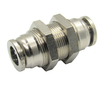 Nickel Plated Brass 3/8" PTC Bulk Head Union