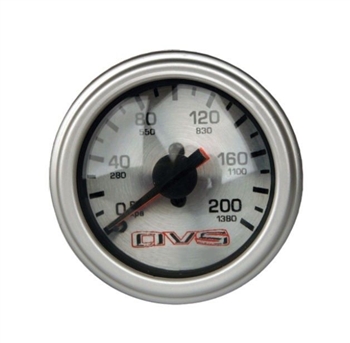 AVS Silver Face Dual Needle 200 PSI Max Air Gauge