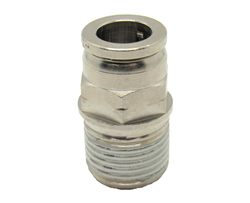 1/2" PTC X 1/2" NPT Nickel Plated Brass Male Connector