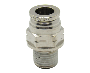 3/8" PTC X 1/4" NPT Nickel Plated Brass Male Connector