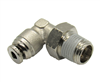 1/8" Hose X 1/8" NPT 90 Degree Nickel Plated Brass Connector Swivel Elbow.