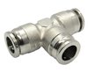 1/2 X 1/2 X 1/2 Push to Connect Union Tee Nickel Plated Brass Fitting,Sold eah!