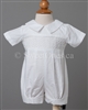 Boys Christening embroidered cotton romper