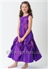 Purple taffeta flower girl dress