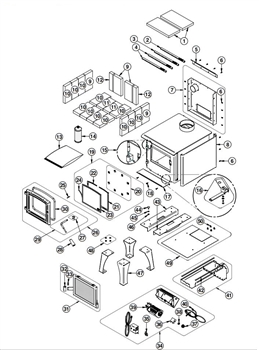 OsburnWoodStoves.com - Every part for the Osburn 900. Select the Osburn 900 part from the drop down menu after looking at the parts diagram.