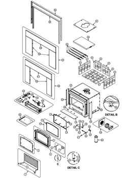OsburnWoodStoves.com - Every part for the Osburn 3500 Insert. Select the Osburn 3500 insert part from the drop down menu after looking at the parts diagram.