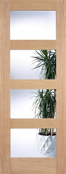 4L Clear Glass Oak Interior Door