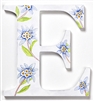 Hand made and hand printed in the UK, the letter 'E' from our Wild Flower Alphabet