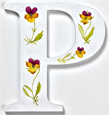 The letter 'P' depicts the common pansy and the mountain pansy from our unique Wild Flower Alphabet.