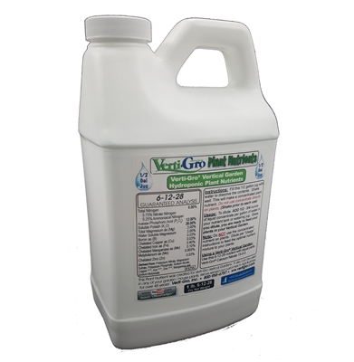 F61228 Half Gallon JUG of 6-12-28 (1 lb)  Verti-Gro Hydroponic Plant Nutrient with trace minerals.