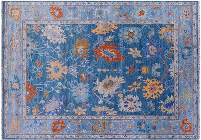 Turkish Oushak Hand-Knotted Wool Rug