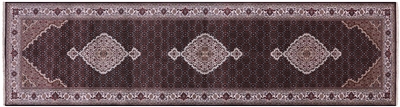 Wool & Silk Hand-Knotted Persian Tabriz Runner Rug