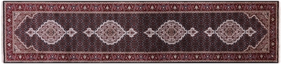 Persian Tabriz Hand-Knotted Wool & Silk Runner Rug