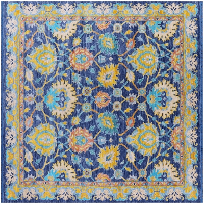 Square William Morris Handmade Wool Rug