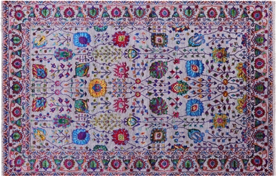Persian Tabriz Wool & Silk Hand Knotted Rug