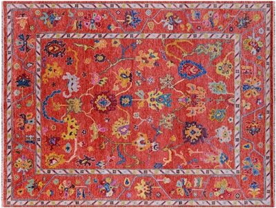 Hand Knotted Turkish Oushak Wool Rug