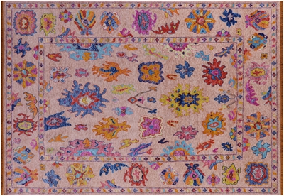 Turkish Oushak Handmade Wool Rug