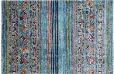 Super Kazak Khorjin Hand-Knotted Wool Rug