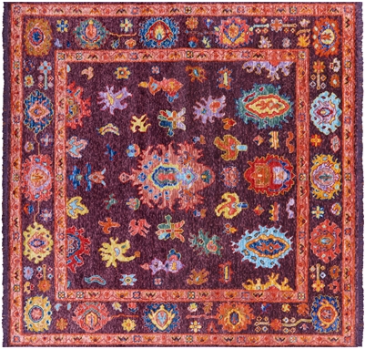 Square Turkish Oushak Handmade Wool Rug