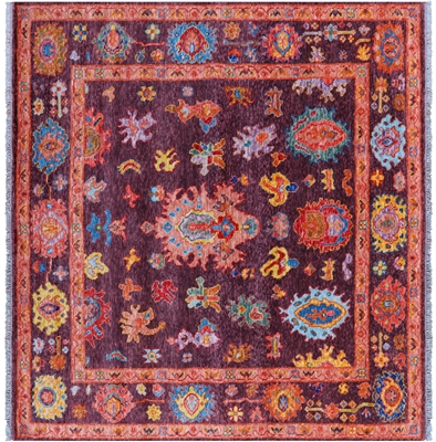 Square Turkish Oushak Handmade Wool Rug