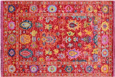 Hand-Knotted Turkish Oushak Wool Rug