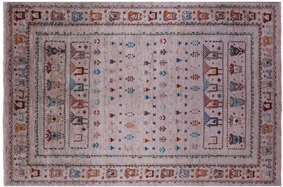 Hand-Knotted Persian Gabbeh Tribal Rug