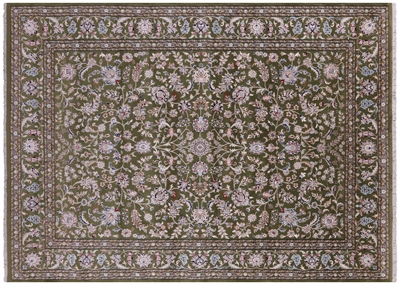 Persian Nain Wool & Silk Hand Knotted Rug