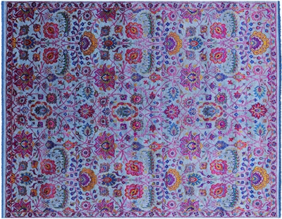 Wool & Silk Persian Tabriz Hand-Knotted Rug