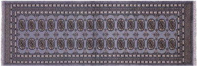 Runner Silky Bokhara Hand-Knotted Wool Rug