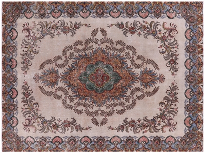 Persian Vintage Zero Pile Hand Knotted Rug