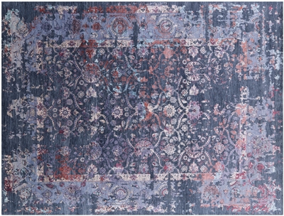 Wool & Silk Persian Tabriz Hand-Knotted Rug