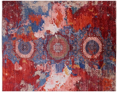 Contemporary Hand-Knotted Wool Rug