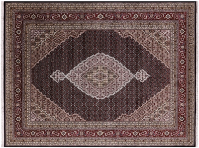 Persian Tabriz Hand Knotted Wool & Silk Rug