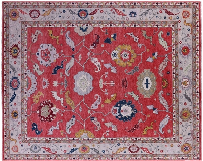 Turkish Oushak Hand Knotted Wool Rug