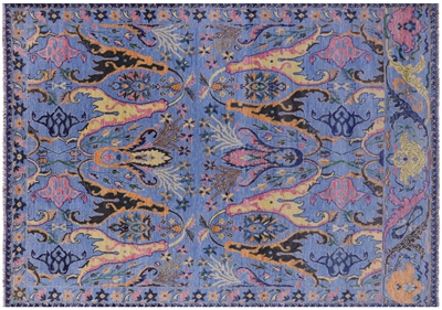 Turkish Oushak Hand-Knotted Wool Rug