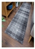 Glendale Tartan Runner Rug Gray Black